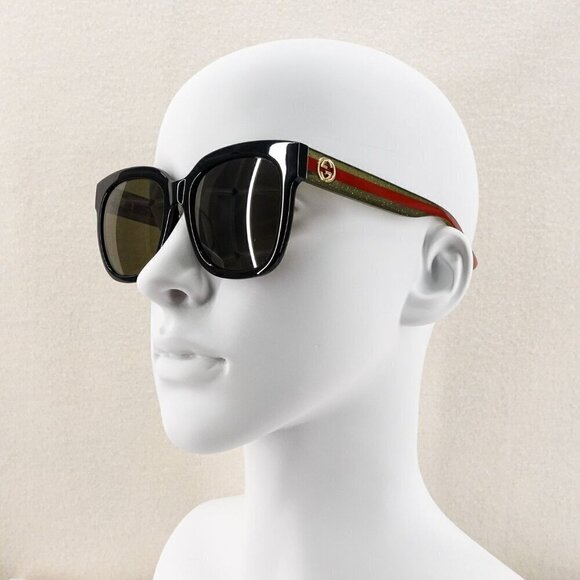 Gucci GG0034 Unisex Sunglasses Black Green OS - Picture 11 of 14